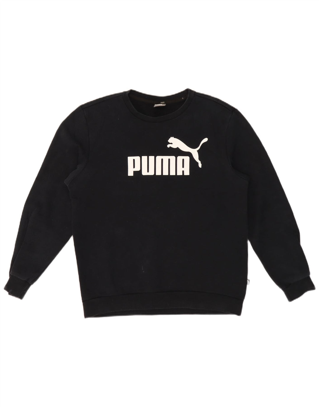Pulover grafic pentru bărbați Puma, bumbac mediu negru
