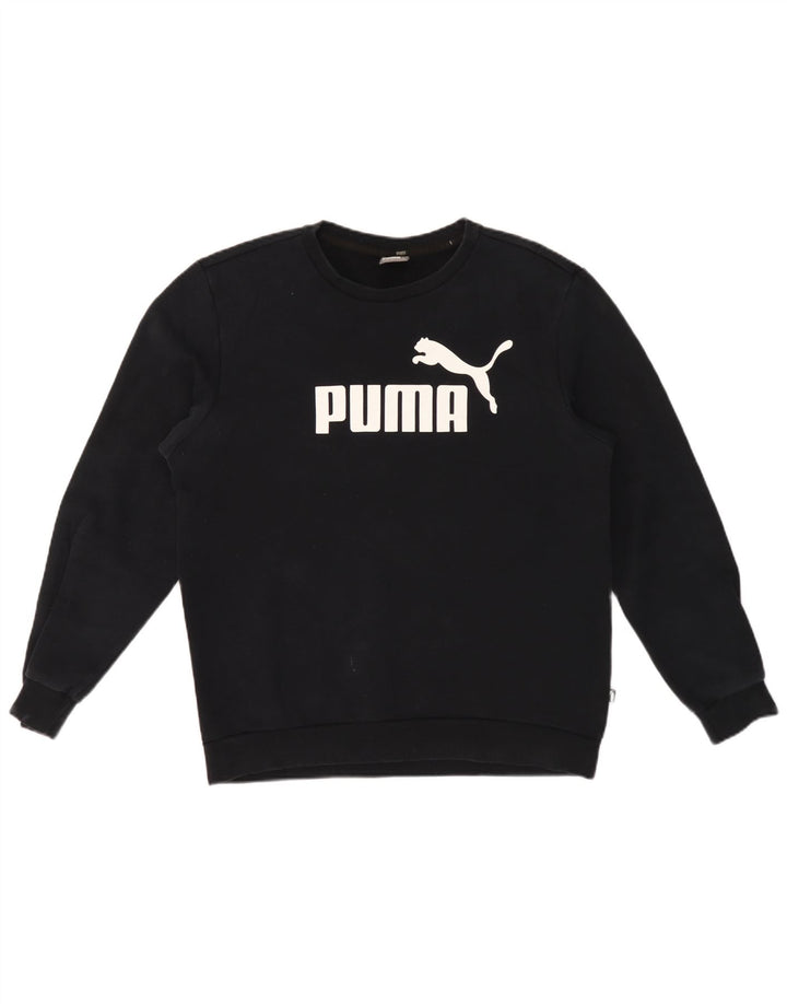 Pulover grafic pentru bărbați Puma, bumbac mediu negru