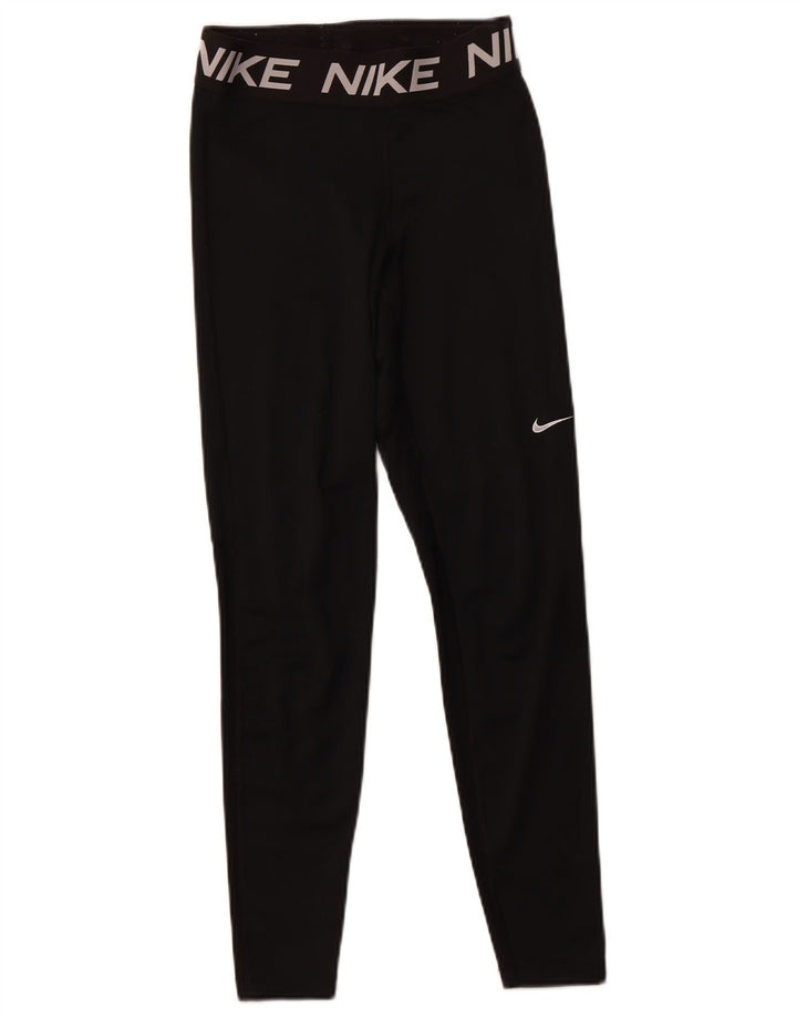 Leggings NIKE Dri Fit Graphic pentru femei UK 8, poliester negru mic