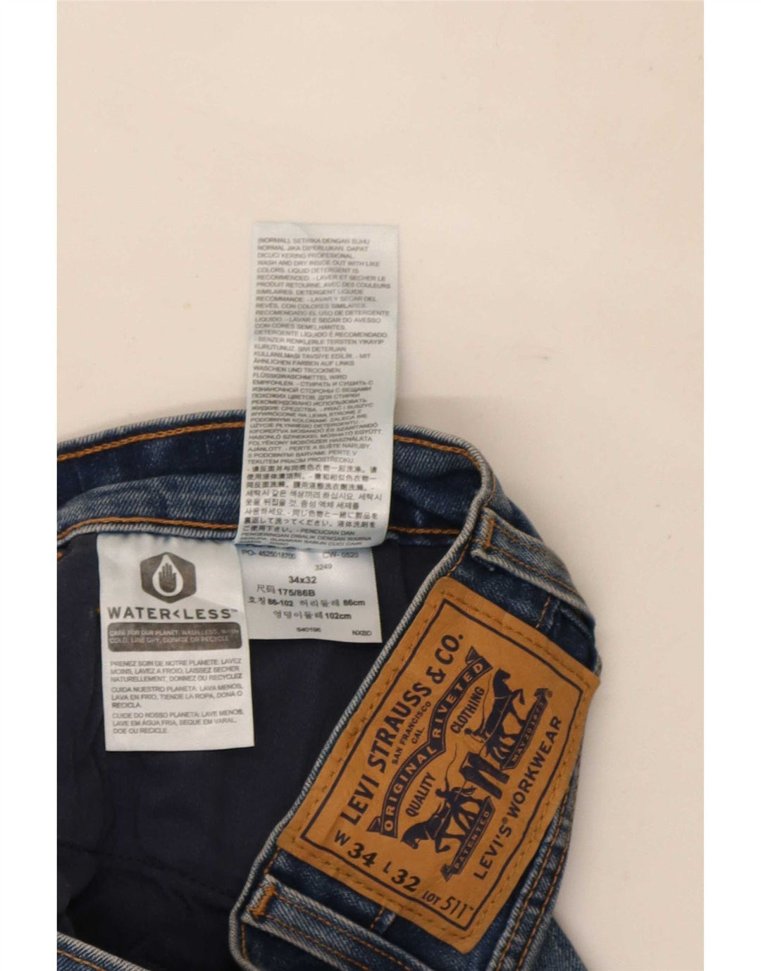 Blugi Levi's 511 Slim pentru bărbați W34 L32 Bumbac albastru