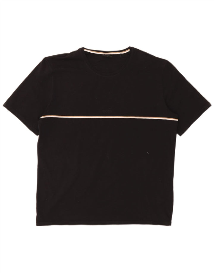 Tricou pentru bărbați Hugo Boss Top mediu din bumbac negru