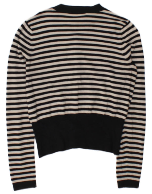 Pulover cardigan pentru femei Coast UK 12 Medium Black Striped Viscose