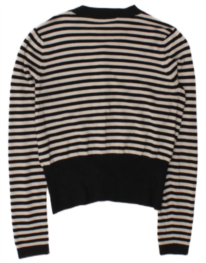 Pulover cardigan pentru femei Coast UK 12 Medium Black Striped Viscose