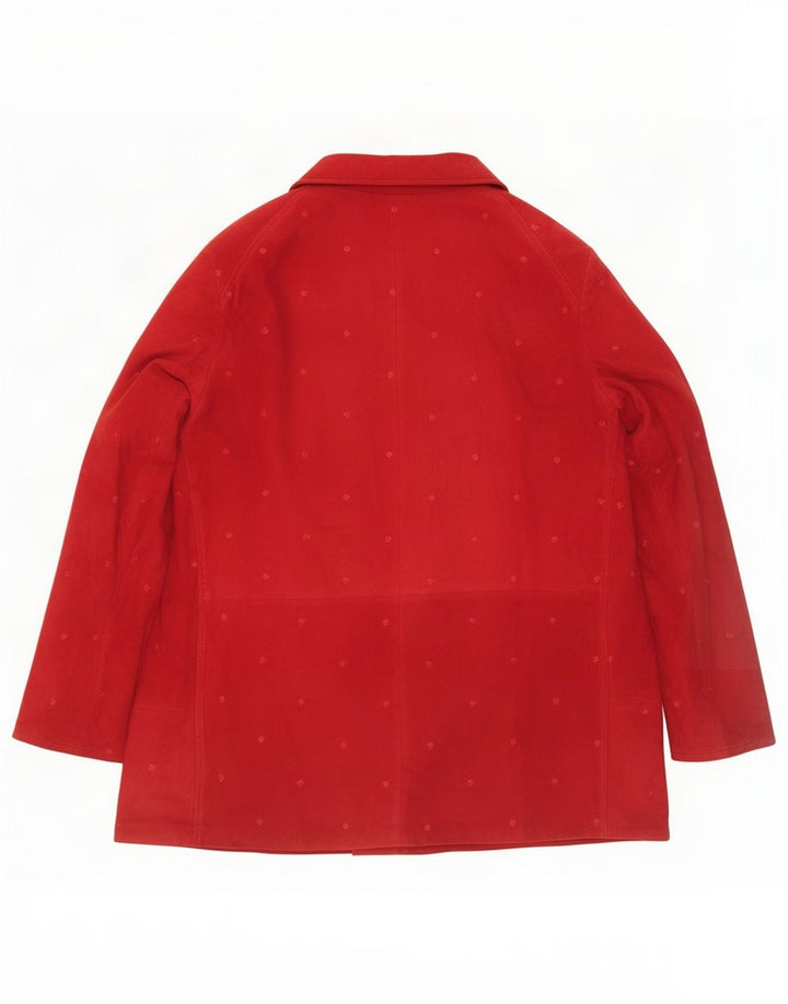 Jachetă de piele intoarsă pentru femei NVSCO UK 18 XL, piele roșie