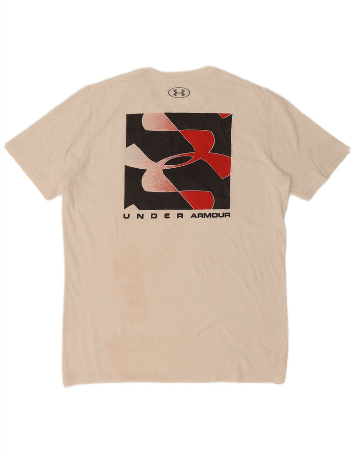 Tricou grafic Under Armour pentru bărbați Heat Gear Top Mediu Alb