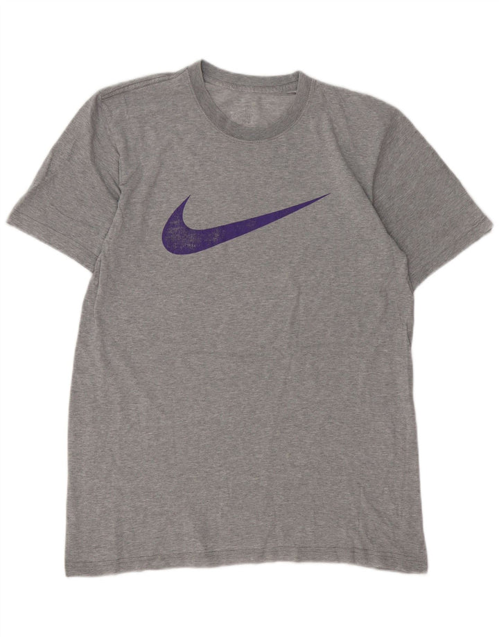 Tricou grafic Nike pentru bărbați, cu ajustare standard, top UK 38/40, bumbac gri mediu