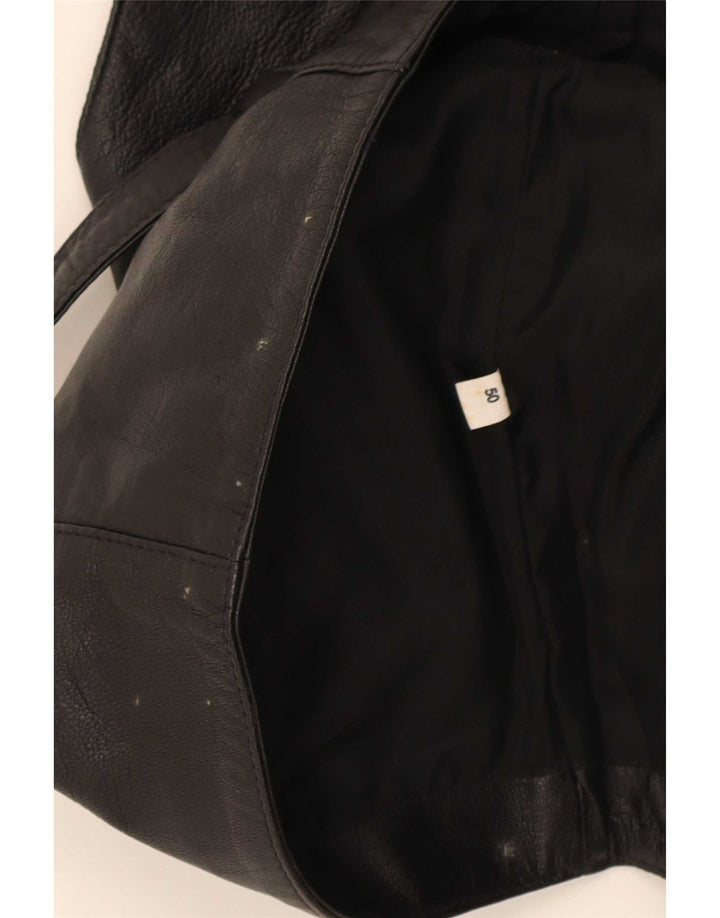 Vestă din piele vintage pentru bărbați IT 50 Medium Negru