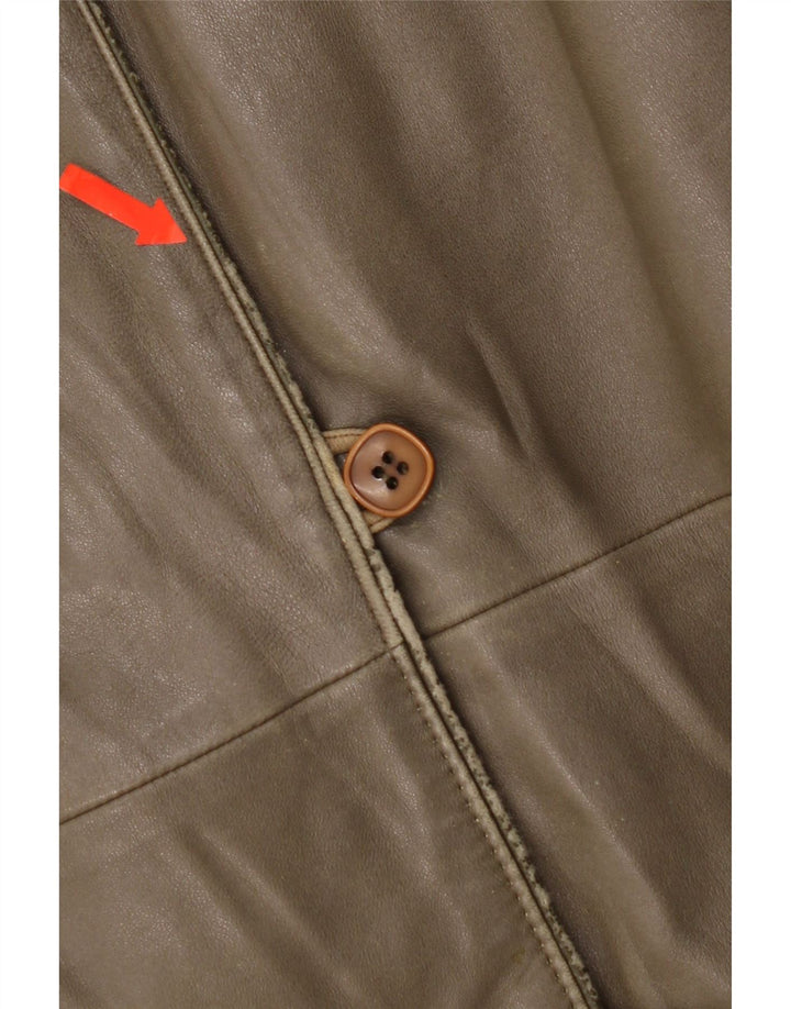 Geaca de piele vintage pentru femei IT 44 Medium Khaki Leather