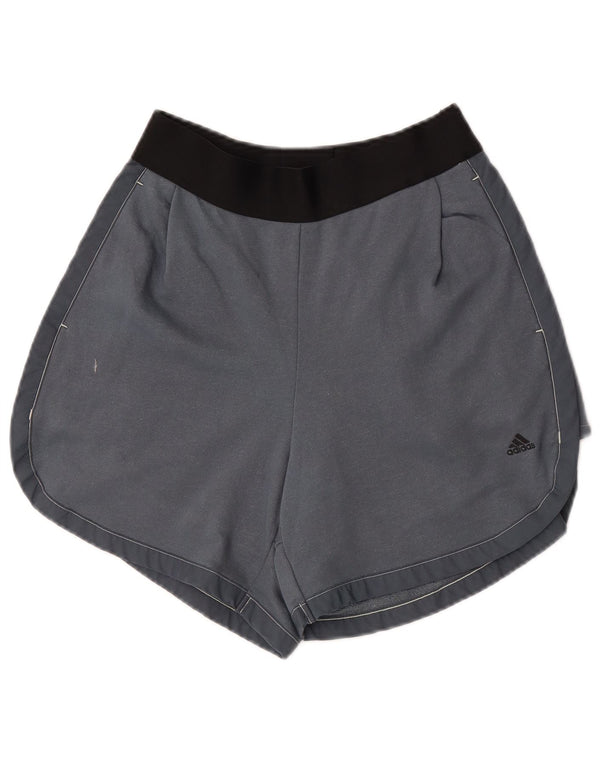 Pantaloni scurți sport Adidas pentru femei Marea Britanie 12/14, bumbac color bloc, gri mediu