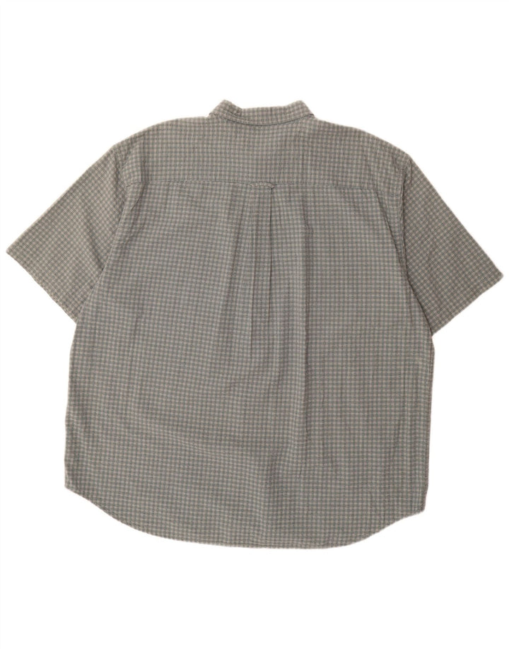 Cămașă cu mânecă scurtă pentru bărbați Eddie Bauer, bumbac vichy gri 2XL