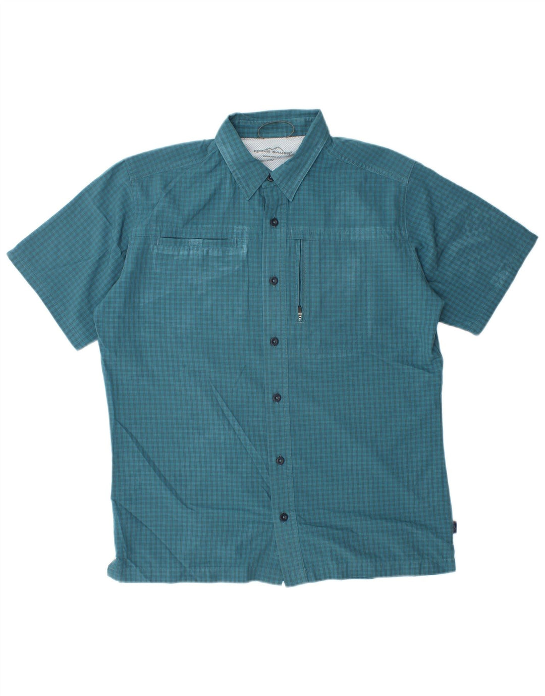 Cămașă cu mânecă scurtă pentru bărbați EDDIE BAUER Poliester vichy albastru mediu