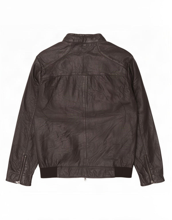 Jachetă din piele pentru bărbați Liu Jo UK 42 XL Negru