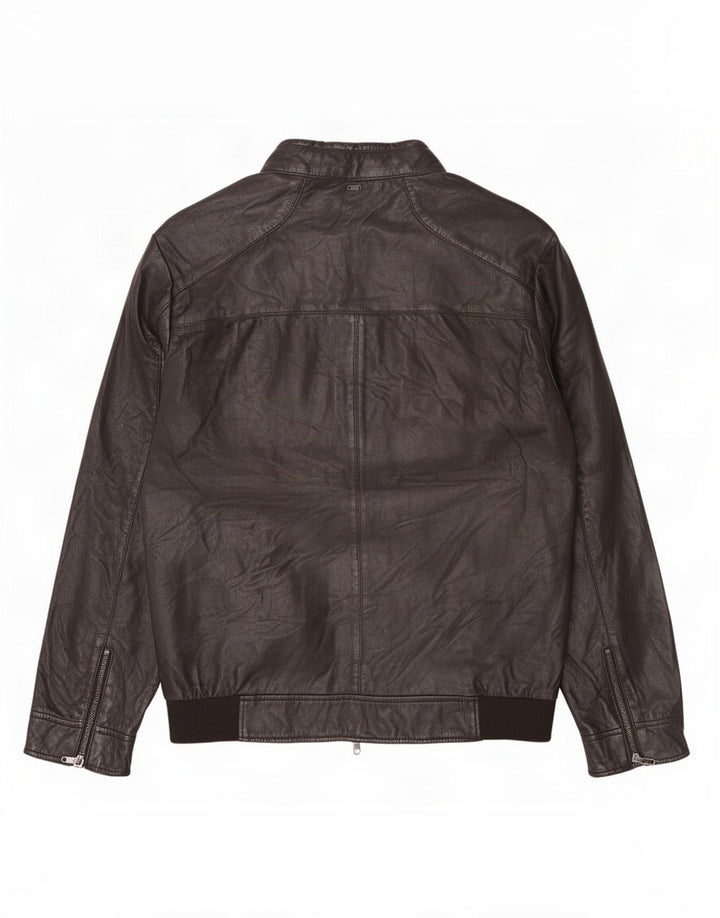 Jachetă din piele pentru bărbați Liu Jo UK 42 XL Negru