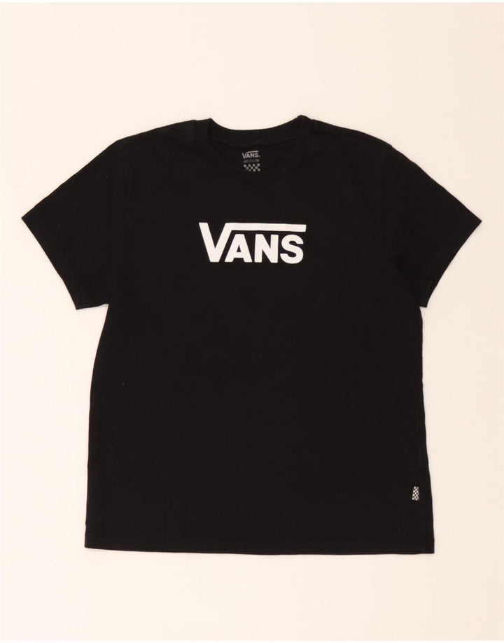 VANS Womens Graphic T-Shirt Top UK 12 Medium Black Cotton Vintage Vans and Second-Hand Vans from Messina Hembry 