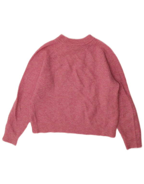 Pulover supradimensionat pentru femei Zara, cu gât turnut, UK 10, nailon roz mic