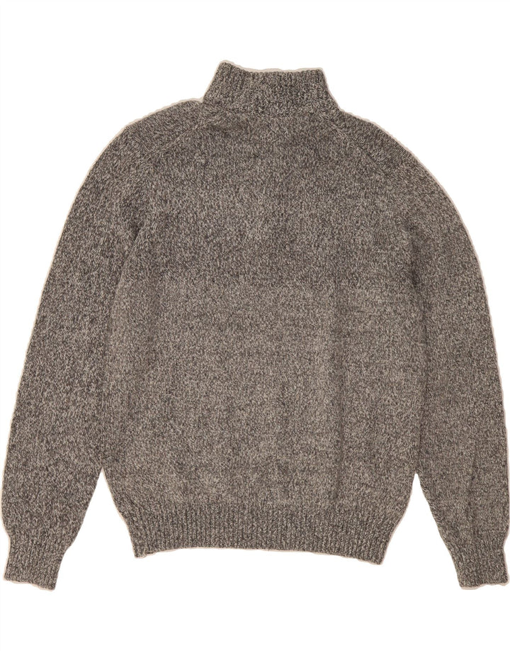 IZOD Womens Button Neck Jumper Sweater UK 12 Medium Grey Flecked Acrylic Vintage Izod and Second-Hand Izod from Messina Hembry 
