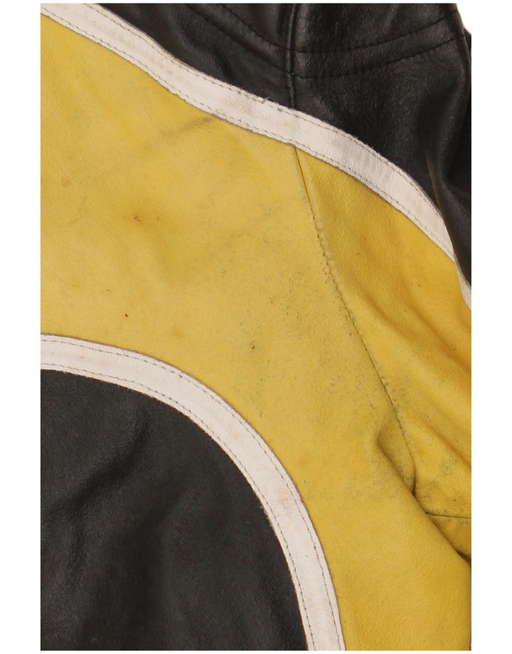 Jachetă de curse din piele pentru bărbați VINTAGE IT 48 Medium Black Colorblock Piele