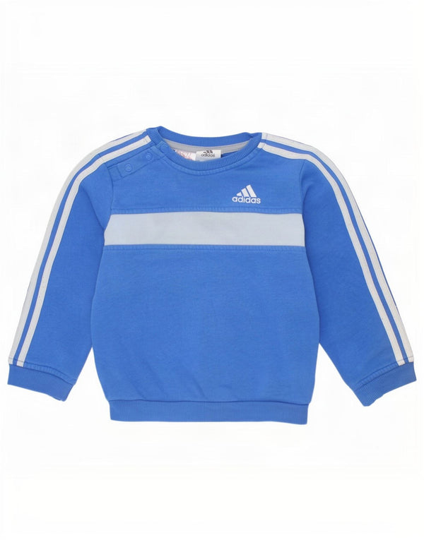 Pulover Adidas Bebeluși Băieți 12-18 Luni Bumbac Colorblock Albastru