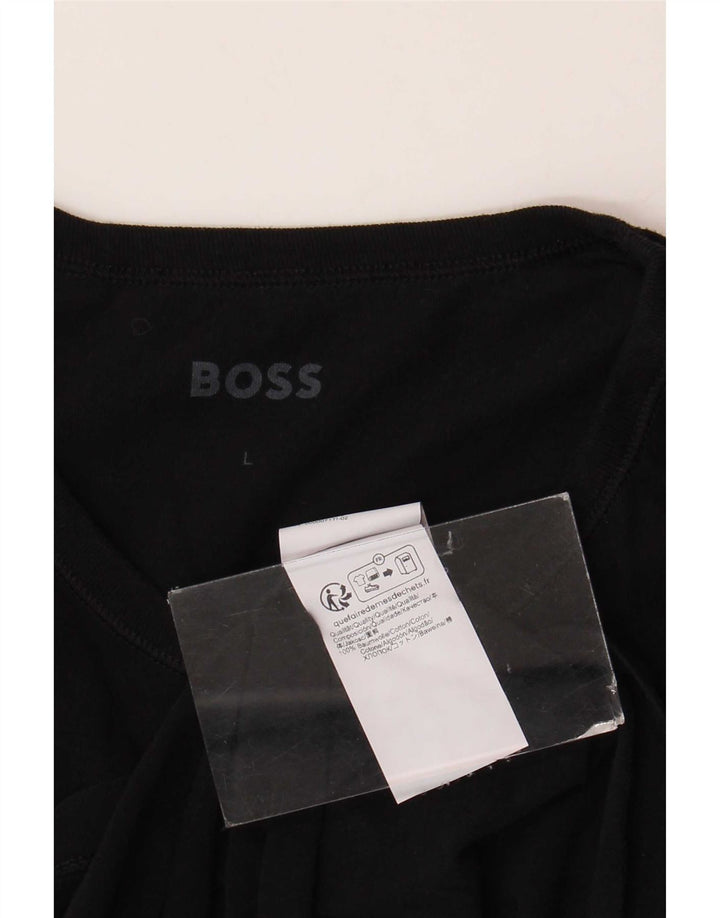 Tricou pentru bărbați Hugo Boss Top mare din bumbac negru