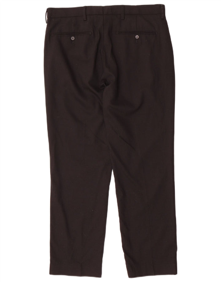 Pantaloni chino pentru bărbați Marks & Spencer, cu ajustare normală, L34 L29 Lână neagră