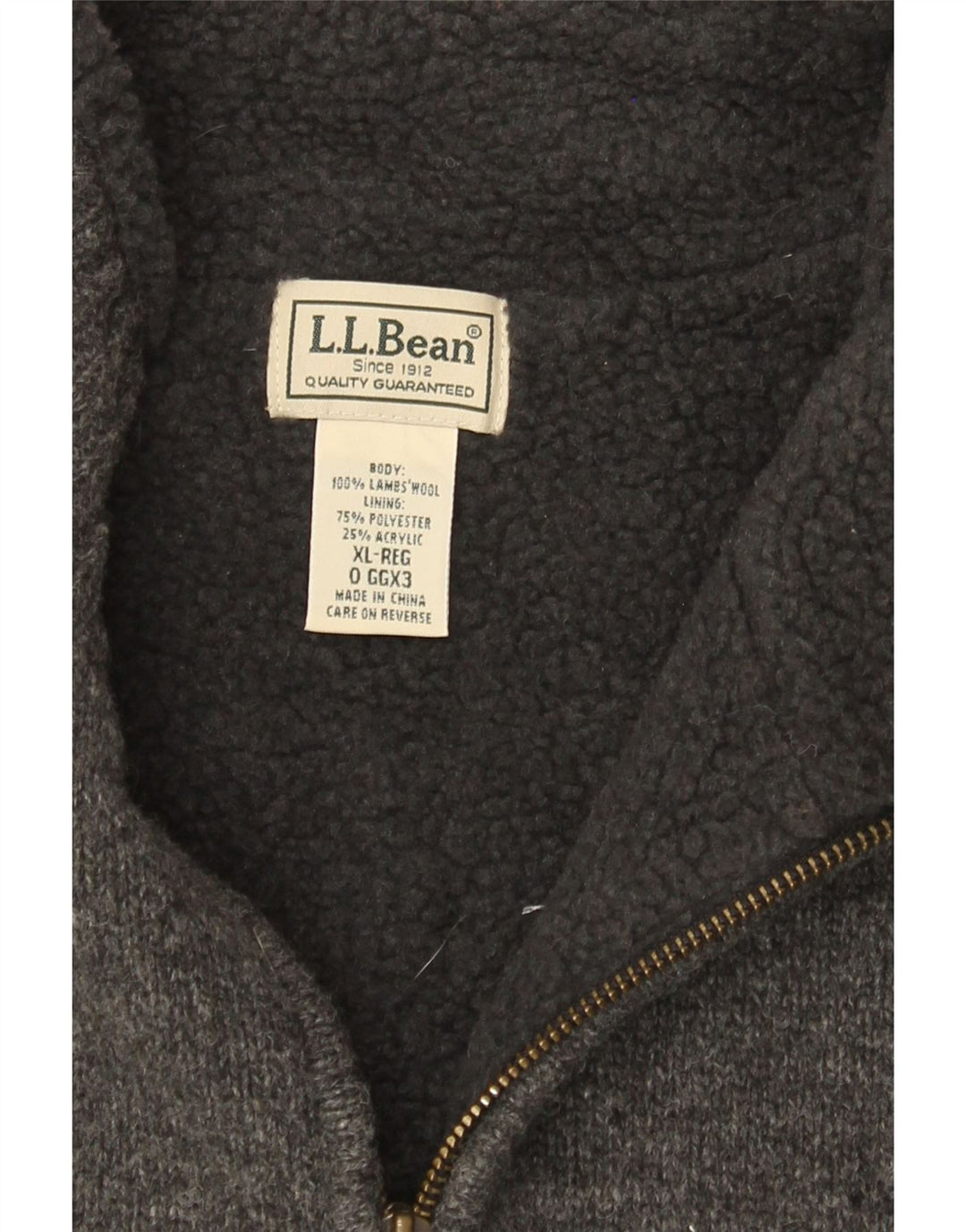 Pulover cardigan fără mâneci pentru bărbați L.L.Bean XL Lână gri