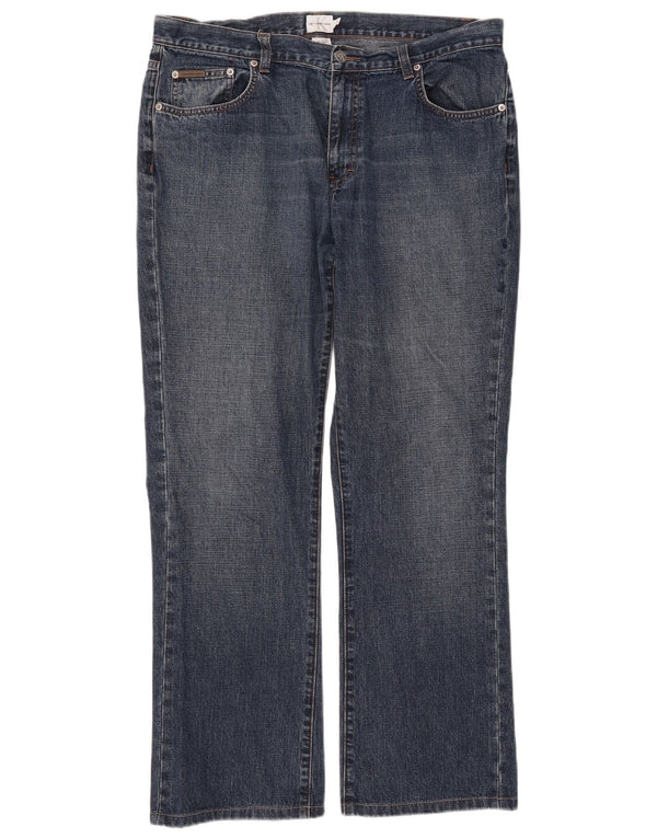 Blugi drepti pentru femei Calvin Klein US 16 2XL W36 L30 albastru bumbac