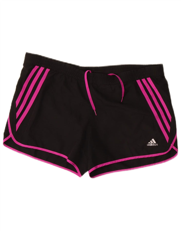 Pantaloni scurți sport Climalite Adidas pentru femei UK 10 Poliester negru mic