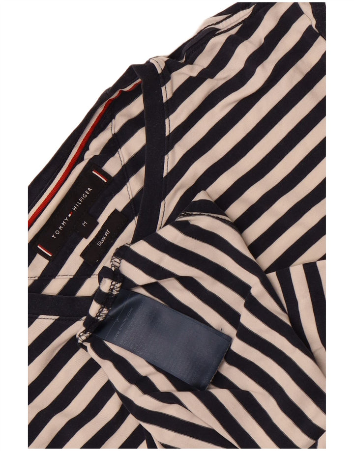Tricou pentru bărbați Tommy Hilfiger Slim Fit Top mediu din bumbac cu dungi bleumarin
