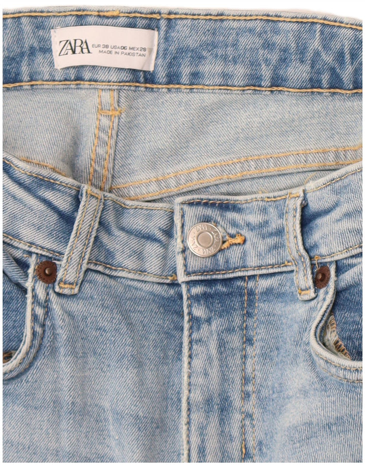 Blugi Zara Femei Crop Bootcut EU 38 Mici L28 L25 Albastru