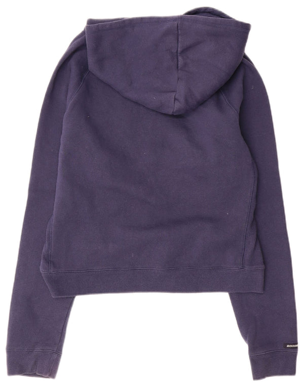 Jumper Abercrombie & Fitch pentru femei Crop Graphic Pulover UK 16 Mare Bleumarin