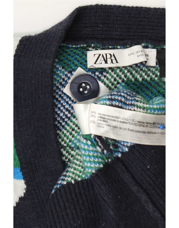Pulover cardigan supradimensionat pentru femei Zara UK 10 Mic Multicolor Geometric