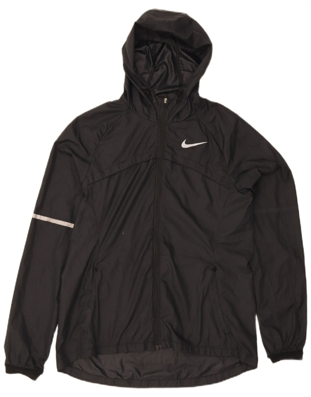 Jachetă de ploaie cu glugă Nike pentru femei UK 14 Medium Black Poliester Sports