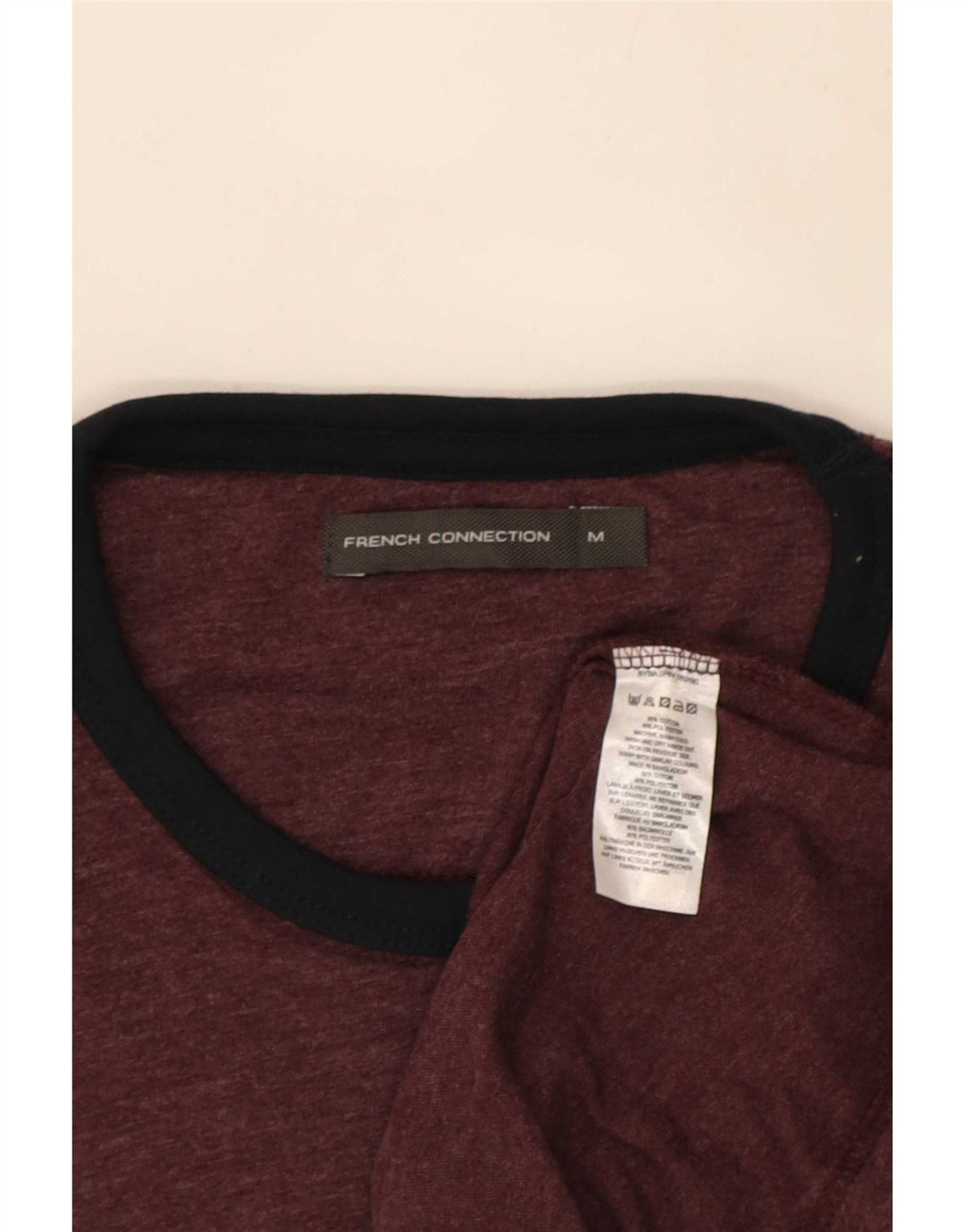 Tricou pentru bărbați French Connection Top Medium Burgundy Bumbac