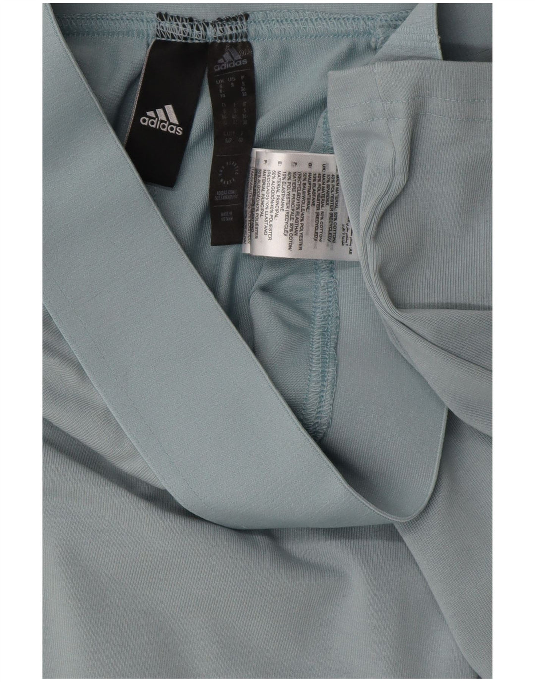 Leggings grafic ADIDAS pentru femei UK 8/10 mic, albastru, bumbac