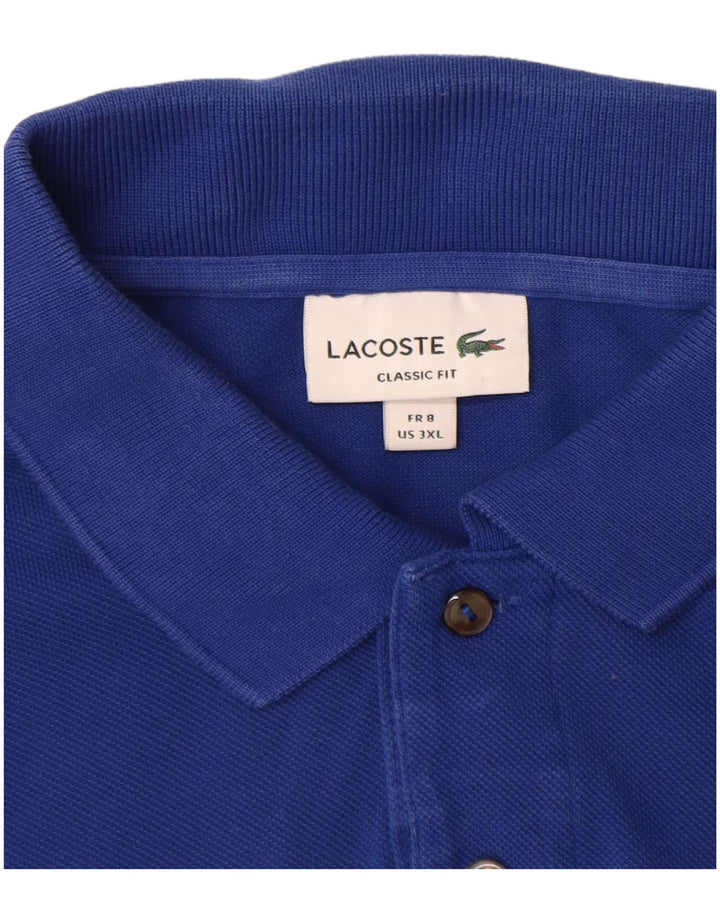 Tricou polo LACOSTE pentru bărbați, cu tăiere clasică, mărimea 8 3XL, bumbac albastru