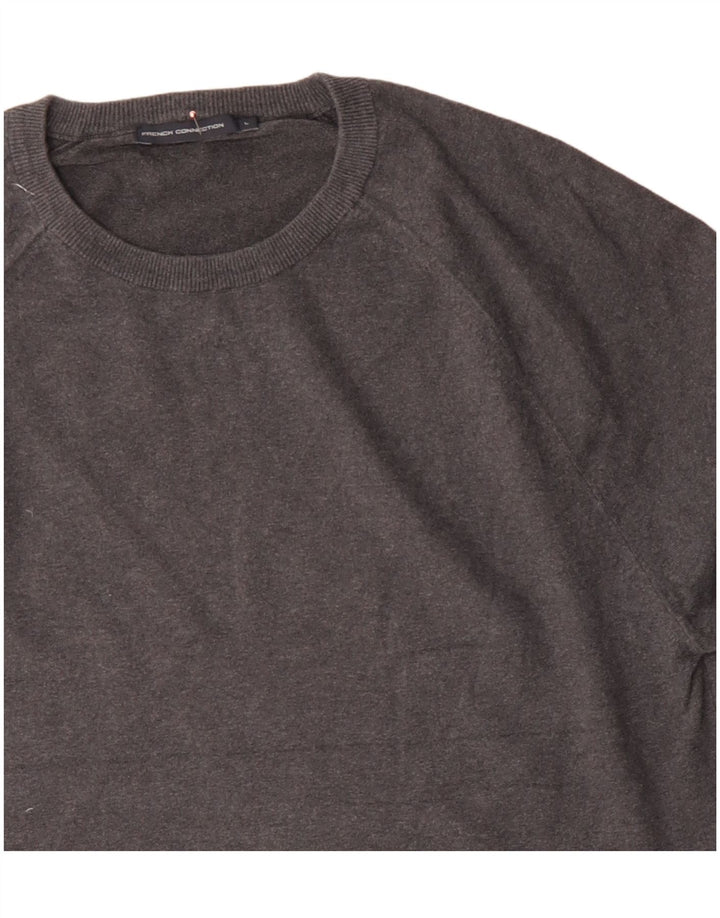 FRENCH CONNECTION Hanorac pentru bărbați Pulover mare din bumbac gri