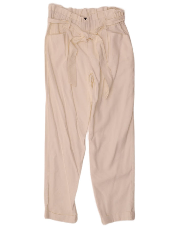 Pantaloni casual pentru femei Trafaluc cu talie înaltă Zara Mediu L28 L27 Alb cadru