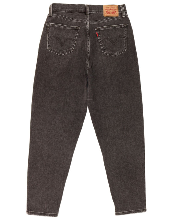 Blugi largi Levi's Boyfriend cu talie înaltă L28 L27 bumbac negru