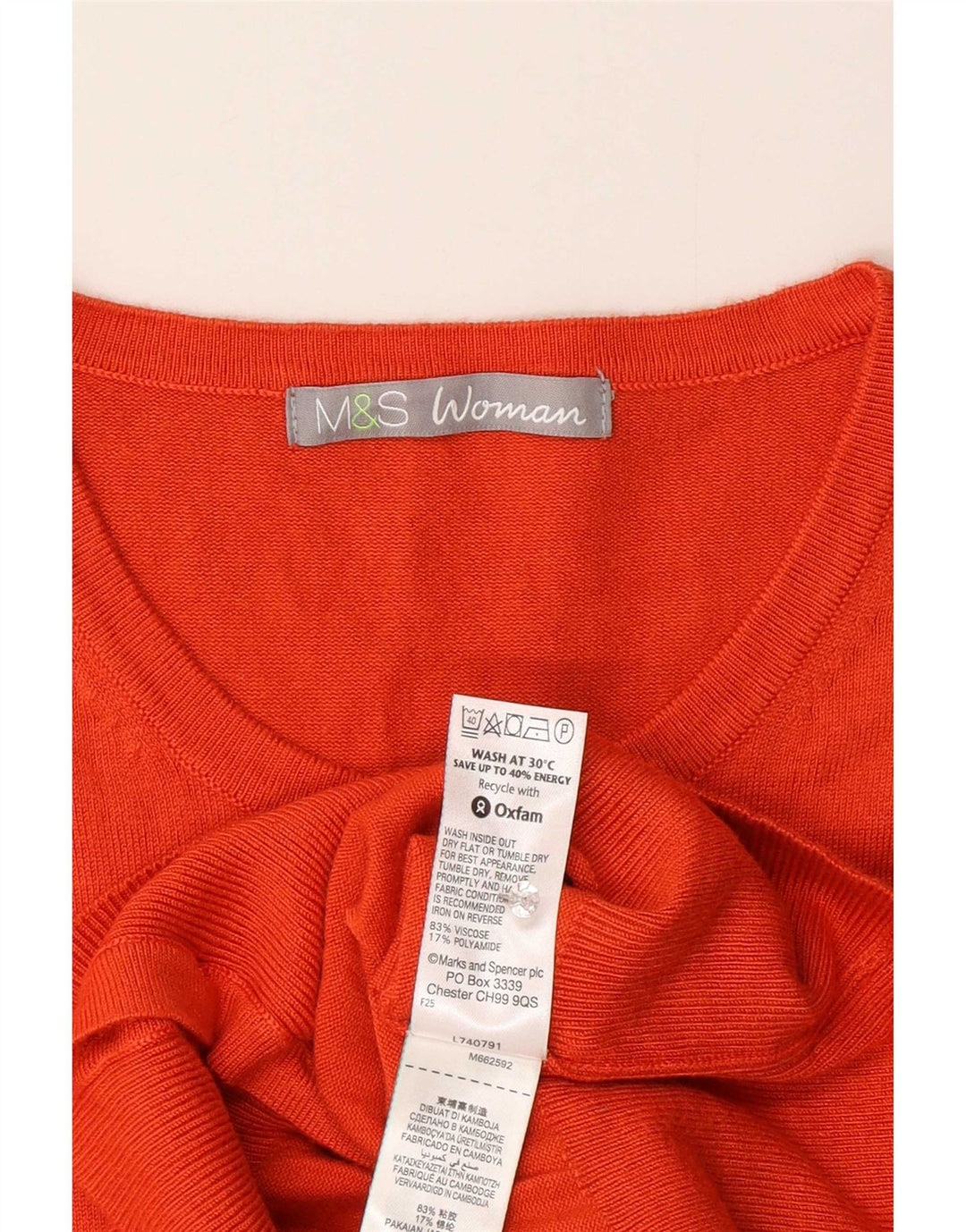 Pulover cardigan pentru femei Marks & Spencer UK 14 Medium Orange Viscose