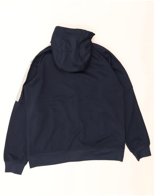 Pulover Nike pentru bărbați, cu fermoar, cu capotă, mare, albastru bleumarin, poliester