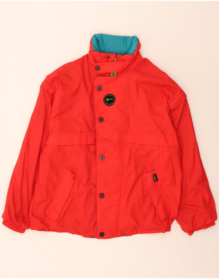 BRUNIK Mens Windbreaker Jacket IT 48 Medium Red Polyamide Vintage Brunik and Second-Hand Brunik from Messina Hembry 