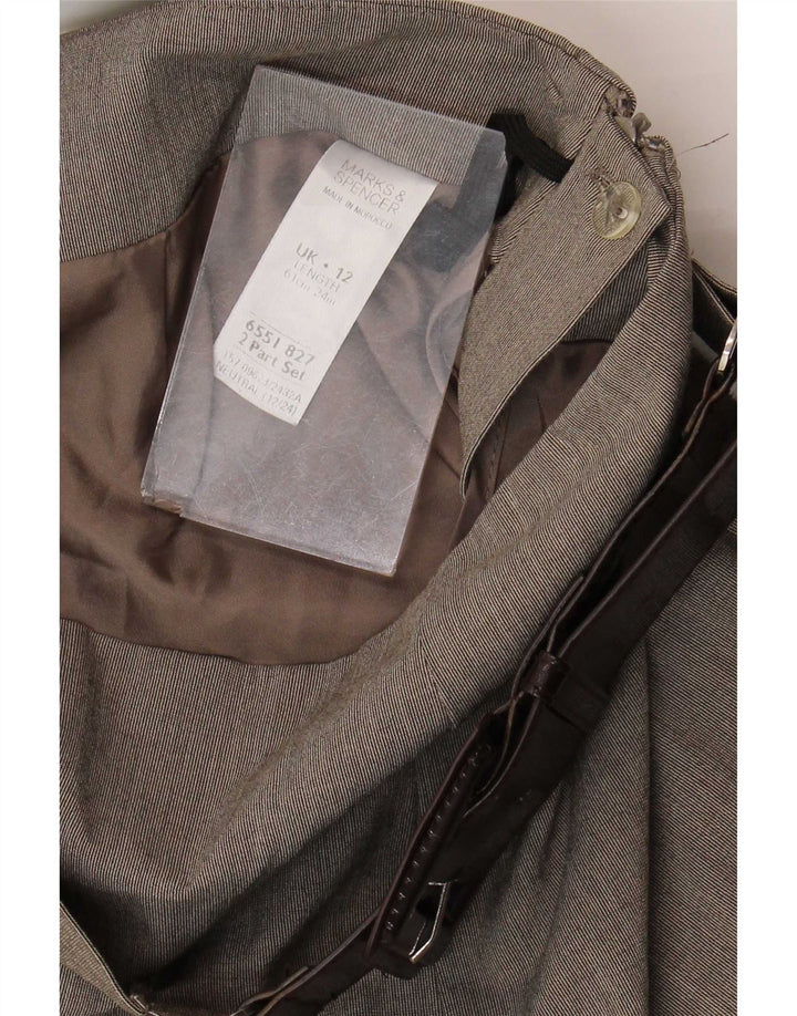 Fusta evazată pentru femei Marks & Spencer UK 12 Medium W30 Poliester bej