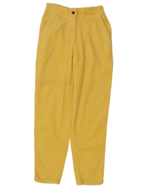Pantaloni Benetton din velur cu talie înaltă pentru femei IT 42 Medium W26 L31 Galben