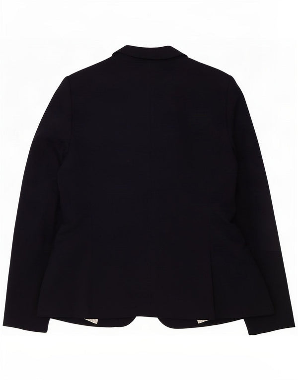 Zara Femei 1 Button Blazer Jacket UK 18 XL Bleumarin Viscoză