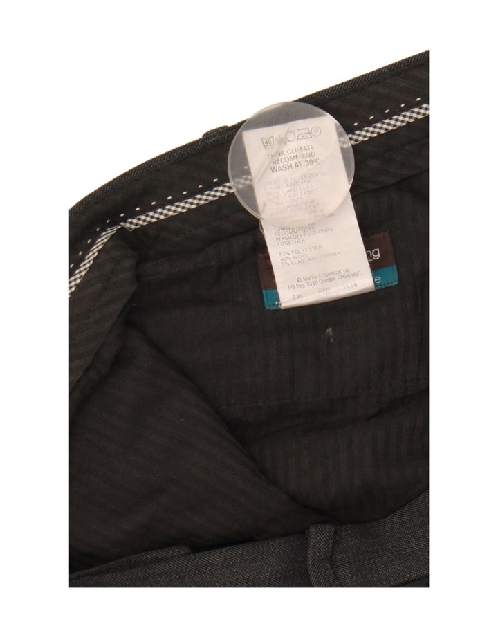 Marks & Spencer Pantaloni drepți pentru bărbați L36 L31 Poliester negru