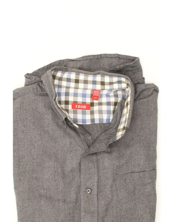 IZOD Mens Shirt Large Grey Cotton Vintage Izod and Second-Hand Izod from Messina Hembry 