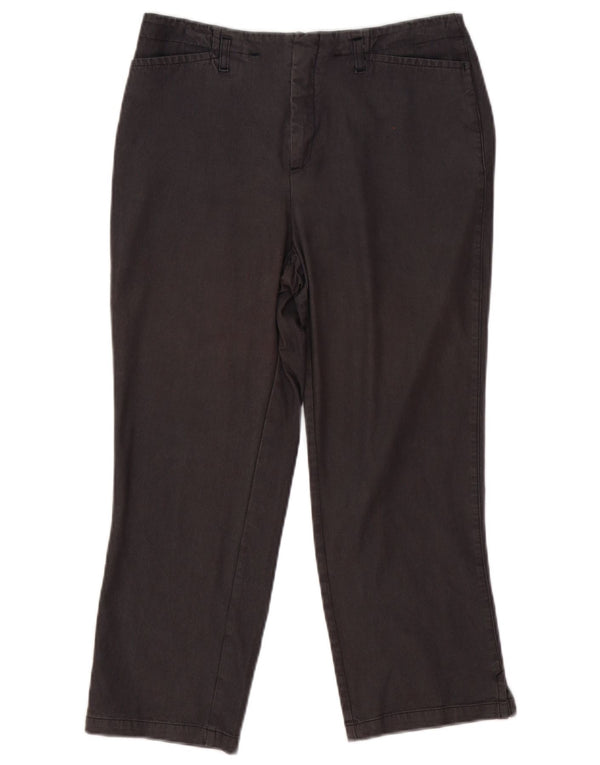 Stefanel Womens Straight Capri Trousers IT 42 Medium W29 L22 Grey Viscose