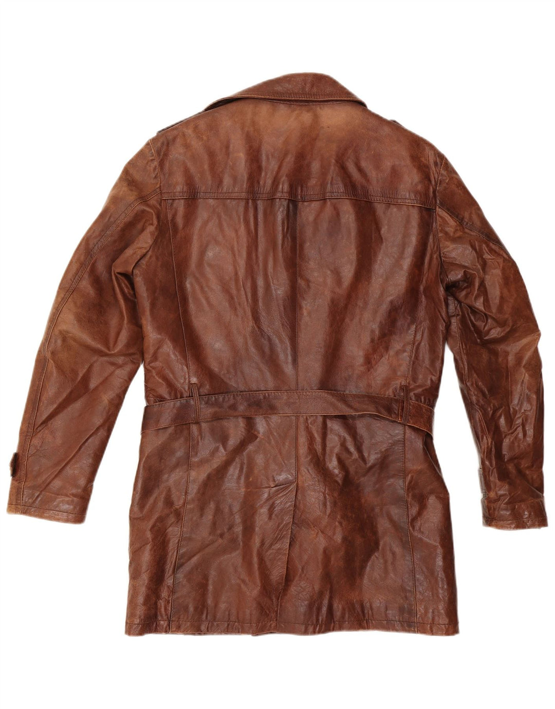 Palton din piele militară pentru bărbați VINTAGE IT 50 mare maro