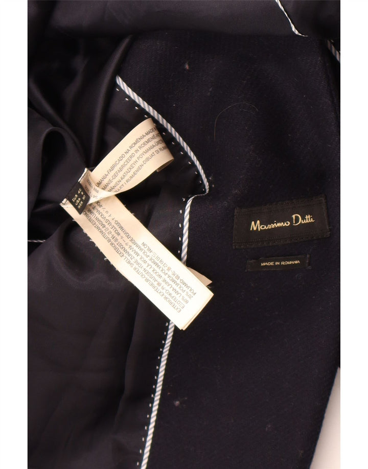 Palton Massimo Dutti Femei EU 40 Mediu Lână Bleumarin