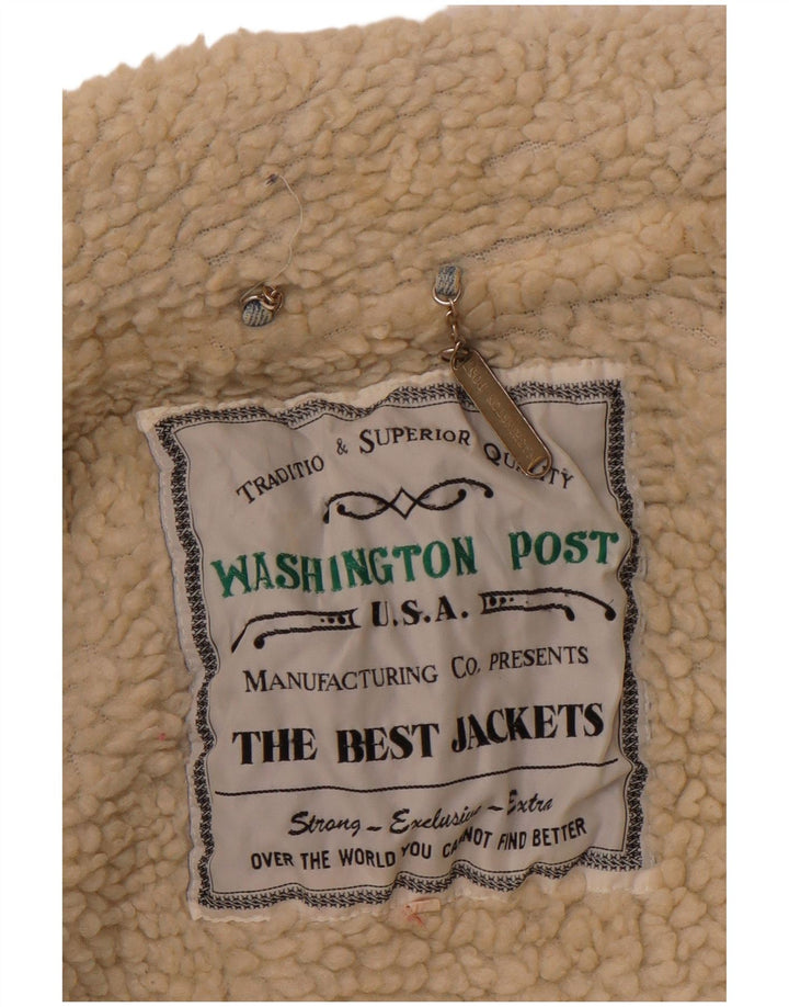 Jachetă de blugi Sherpa pentru bărbați VINTAGE UK 40, mare, albastru, bumbac